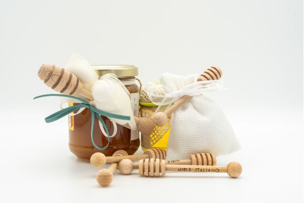 bomboniere miele con mielino in legno